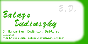 balazs dudinszky business card